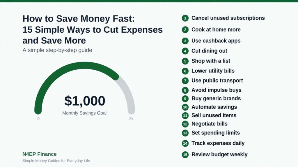How to save money fast by cutting expenses and building savings