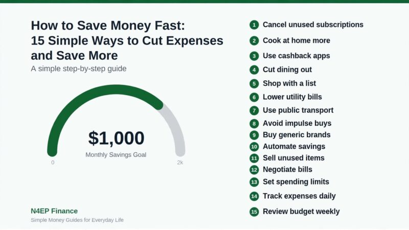 How to save money fast by cutting expenses and building savings